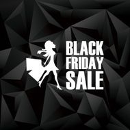 Black friday banner Low poly design poster background Fashionable woman