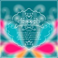 Congratulations Text on Blurred background with floral ornament