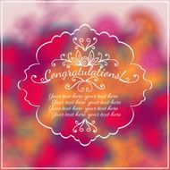 Congratulations Text on Blurred background with floral ornament N2