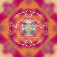Congratulations Text on Blurred background with floral ornament N3