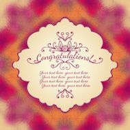 Congratulations Text on Blurred background with floral ornament N4