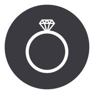 Diamond wedding ring vector icon modern minimal flat design style N5