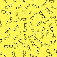 Seamless sunglass pattern on yellow background