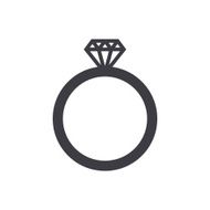 Wedding ring icon modern minimal flat design style vector illustration