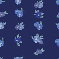 Blue flowers on white background N12