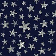 Starfish background Underwater life Seamless pattern