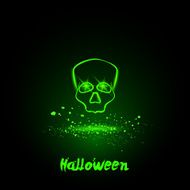 Halloween glowing neon skull