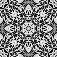 Vector Seamless Abstract Black and White Tribal Pattern N117