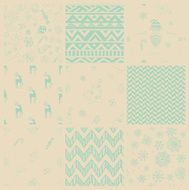 Vector Christmas Subtle Doodles Seamless Background Set N3
