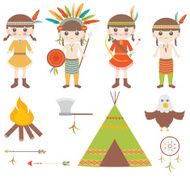 American Indian Clipart Icons and Elements N2