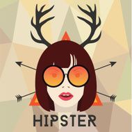 Cool hipster girl with glasses