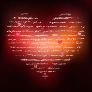 Heart of Handwriting text