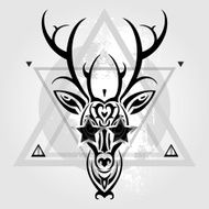 Deer head Tribal pattern