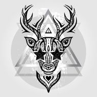 Deer head Tribal pattern N2