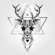 Deer head Tribal pattern N3