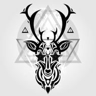 Deer head Tribal pattern N4