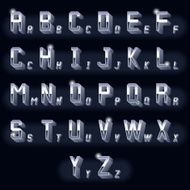 Metal vintage volumetric 3d chrome letters N2