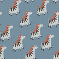 Cute zebra seamless pattern illustration