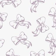 Seamless pattern with outline bows in vector