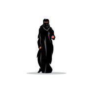 Arab woman in traditional dress sign Vector Illustration