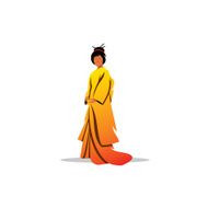 Beautiful Japanese geisha Vector Illustration