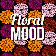 Floral background with chrysanthemum and dahlia flowers text