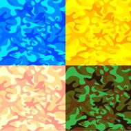 Set of four camouflage pattern