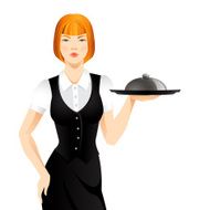 Waitress with tray N2