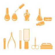 Manicure and pedicure equipments set monochrome