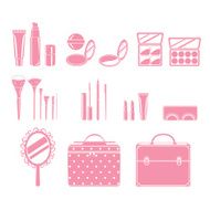 Cosmetic equipments set monochrome