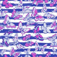seamless pattern with decorative butterflies N3