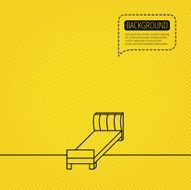 Single bed icon Bedroom furniture sign N4
