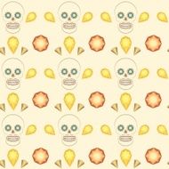 Seamless pattern skull and precious stones vector