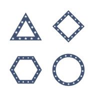 Geometric Figures with Star Pattern Vector
