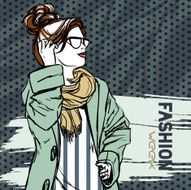 Woman in fashionable autumn coat