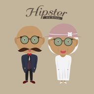 Hipster character design with Old hipster Vector illustration