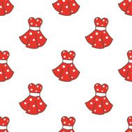 Vector retro style dresses seamless pattern Fashion cute background