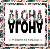 Tropical Hawaii print for t-shirt with slogan