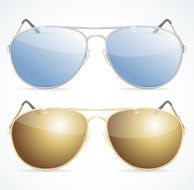 Aviator Sunglasses Set Vector