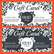 Vector gift voucher card with floral background N2