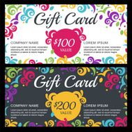 Vector gift voucher or card template with floral background