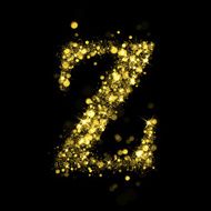 Sparkling letter Z of glittering stars bokeh