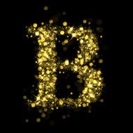 Sparkling letter B of glittering stars bokeh