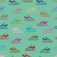 Vector shoes seamless pattern background
