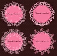 set of vintage frames vector illustration