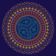 Paisley circle composition Vector Oriental ornament