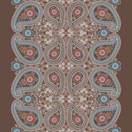 Paisley lace seamless border Cute Vector oriental motif