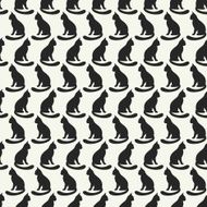 Animal seamless vector pattern of cat silhouettes N9