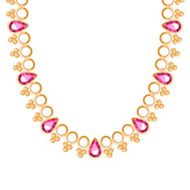 Chunky golden chain with rubies necklace or bracelet