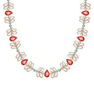 Gemstones and pearls chain golden necklace or bracelet